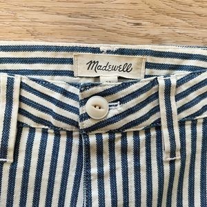 Madewell Striped Wide Leg Jeans
